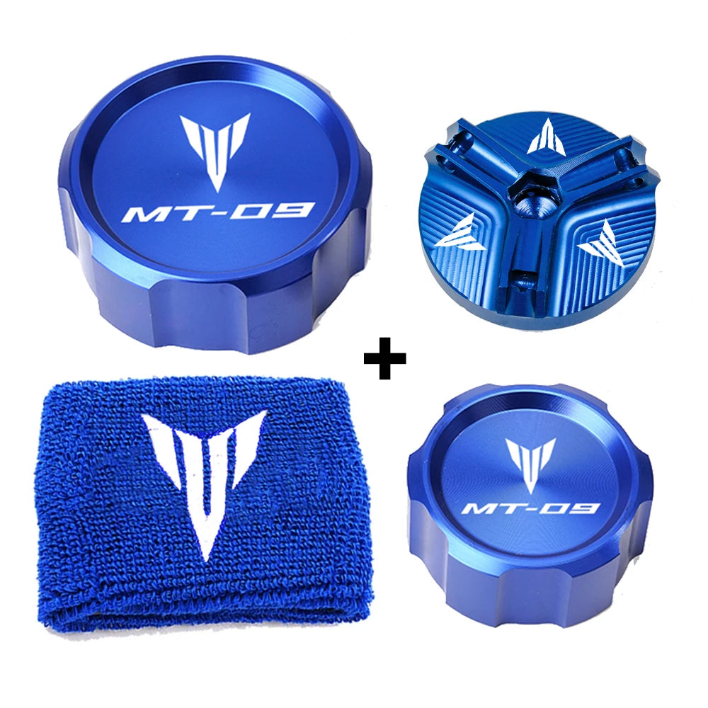 For Yamaha MT09 MT 09 MT-09 SP 2021-2024 2023Motorcycle Front Rear Brake Fluid Reservoir Cover Cap Sock Engine Oil Filler Cap